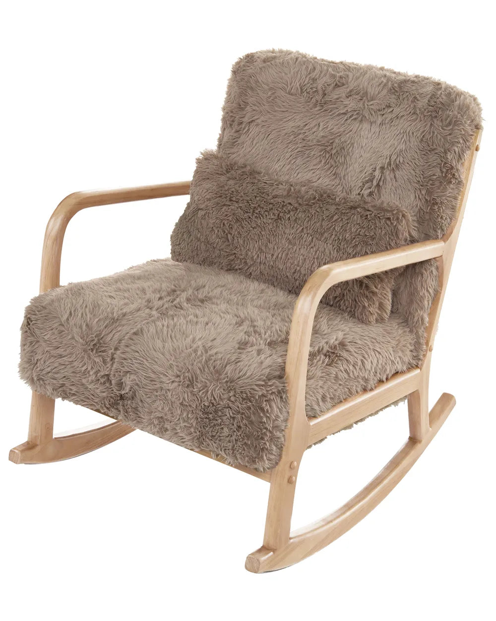 Rocking Chair Faux Fur Taupe Amilio