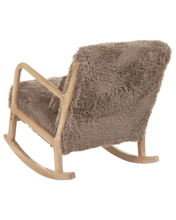 Rocking Chair Faux Fur Taupe Amilio