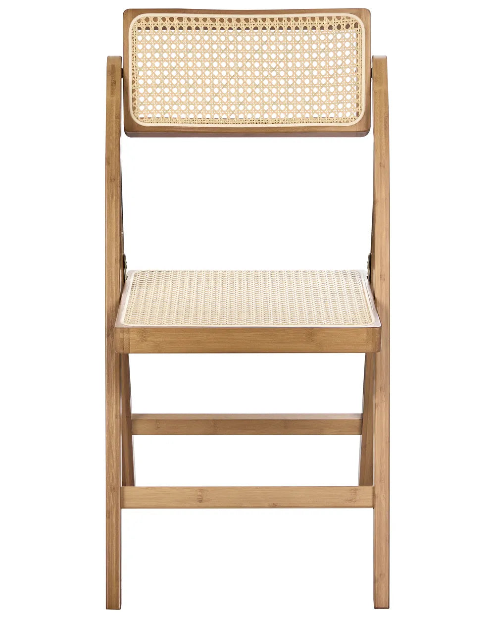 Set of 2 Dining Chairs Folding Bamboo Brown Aure