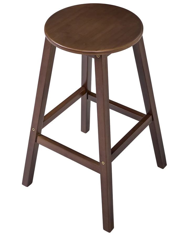 Set of 2 Bar Stools Bamboo Dark Brown Sulema