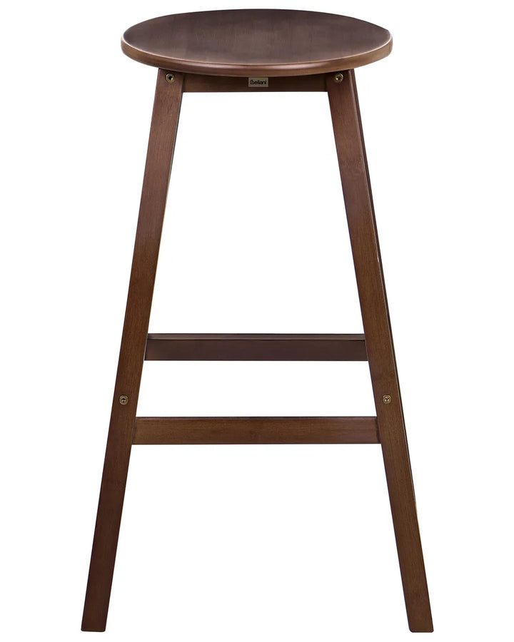 Set of 2 Bar Stools Bamboo Dark Brown Sulema