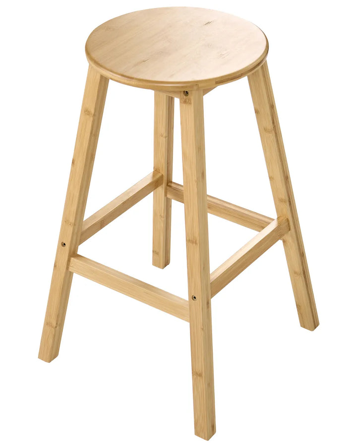 Set of 2 Bar Stools Bamboo Light Brown Sulema