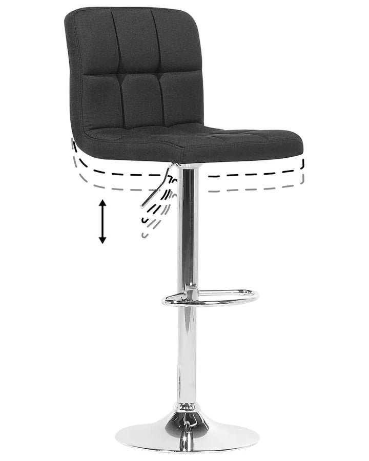 Set of 2 Bar Chairs Swivel Black Kenda