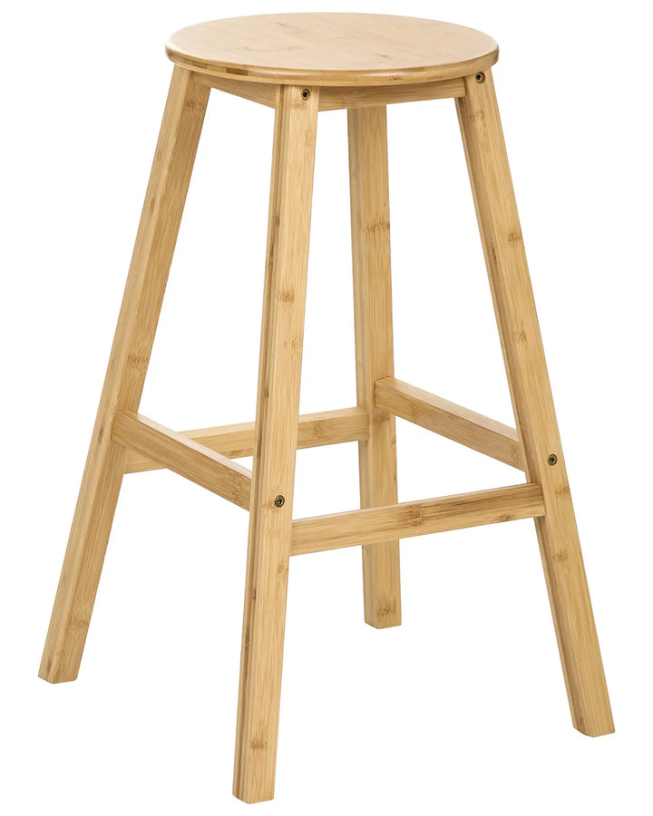 Wooden bar stool on a white background