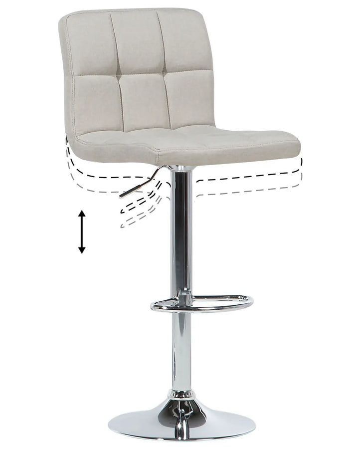 Set of 2 Bar Chairs Swivel Light Beige Kenda