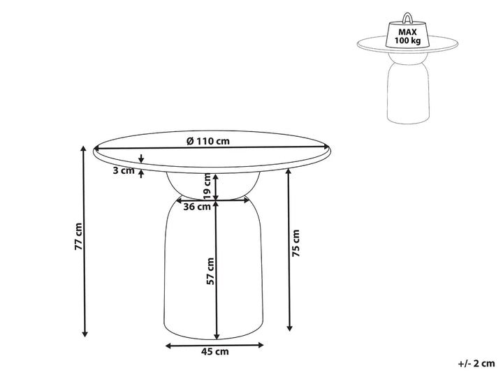 Dining Table White 110 cm 110 cm Mango Wood Lowen