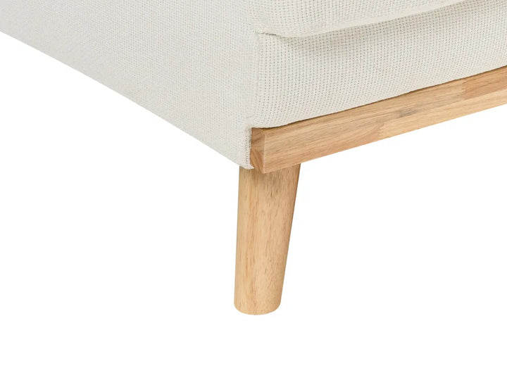 Corner Sofa Bed 3 Seater Fabric White Right Hand Reggis