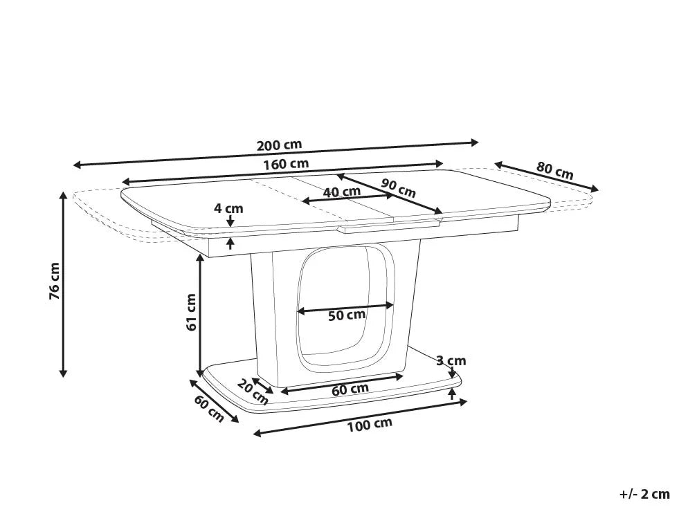 Extending Dining Table Light Beige 160/200 cm 90 cm Aguilar
