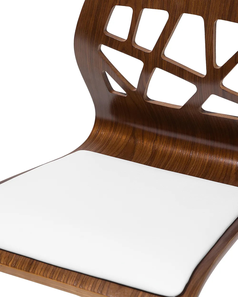 Set of 2 Bar Chairs Swivel Faux Leather White/ Silver Siniya
