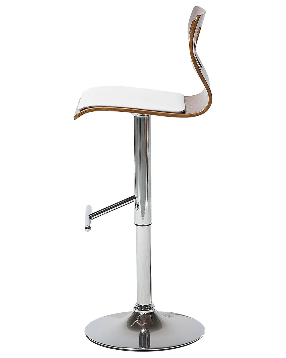 Set of 2 Bar Chairs Swivel Faux Leather White/ Silver Siniya