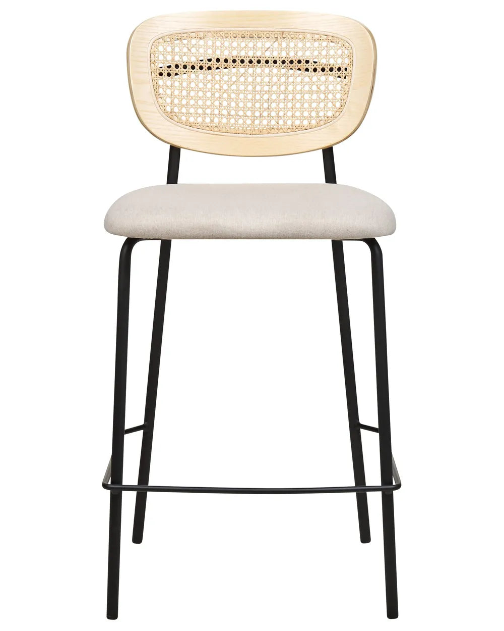 Set of 2 Bar Chairs Rattan Light Beige Linnzi