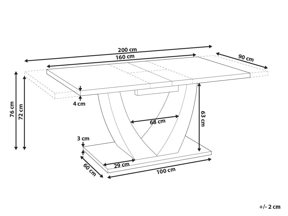 Extending Dining Table Light Beige 160/200 cm 90 cm Aguilar