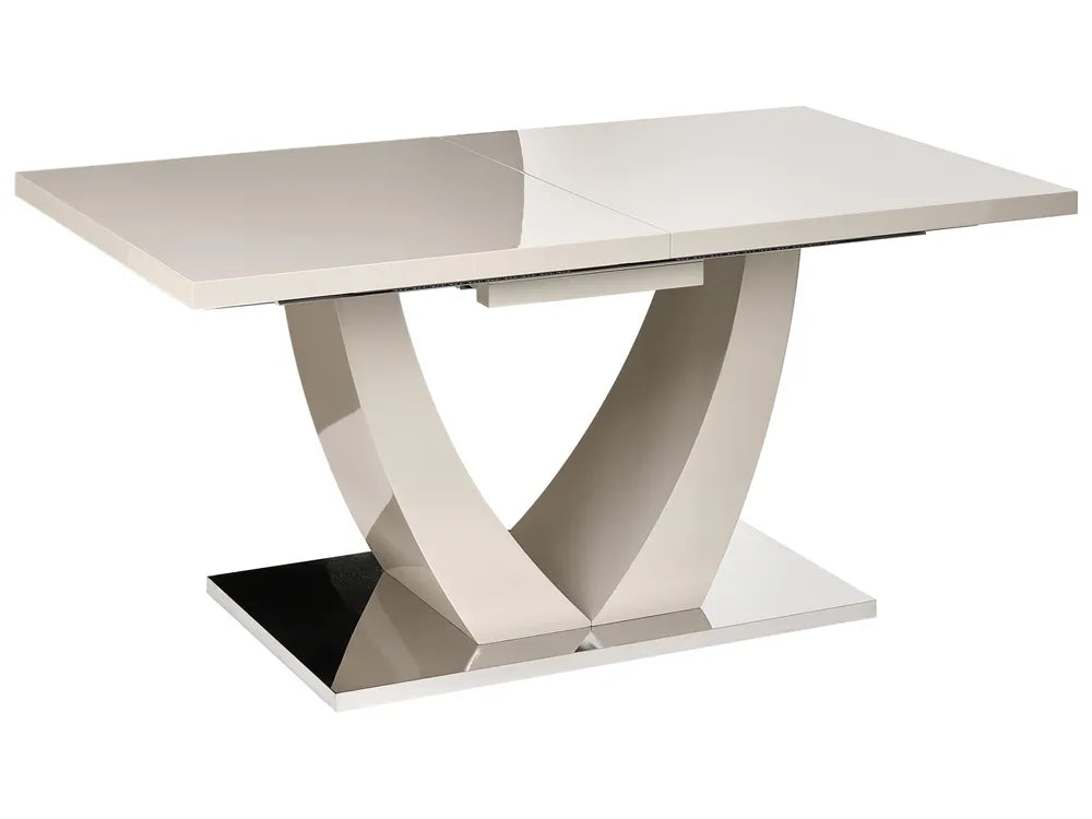 Extending Dining Table Light Beige 160/200 cm 90 cm Aguilar