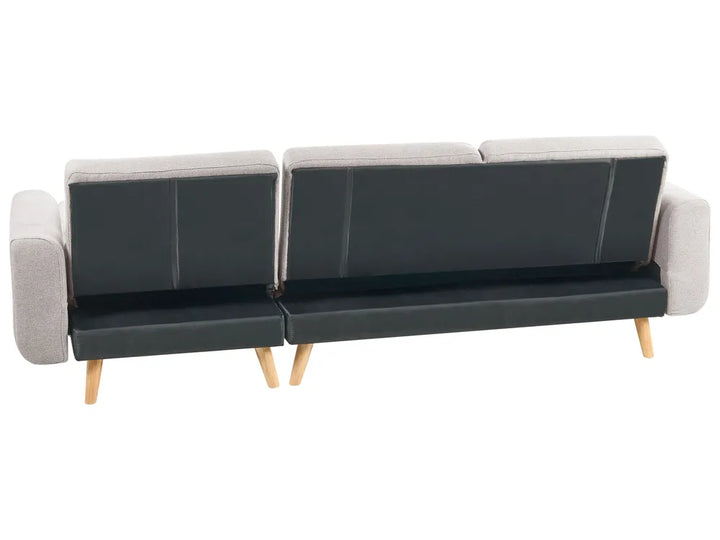 Corner Sofa Bed 3 Seater Fabric Grey Right Hand Reggis