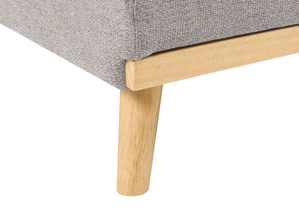 Corner Sofa Bed 3 Seater Fabric Grey Right Hand Reggis