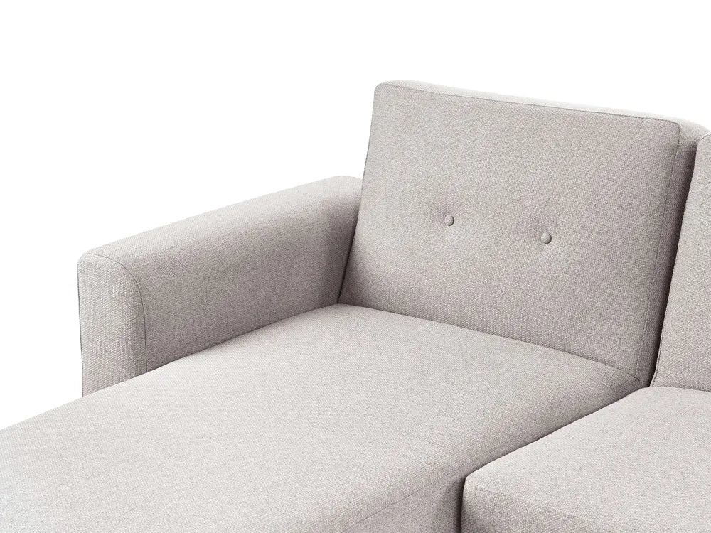 Corner Sofa Bed 3 Seater Fabric Grey Right Hand Reggis
