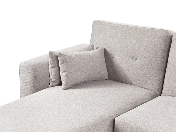 Corner Sofa Bed 3 Seater Fabric Grey Right Hand Reggis