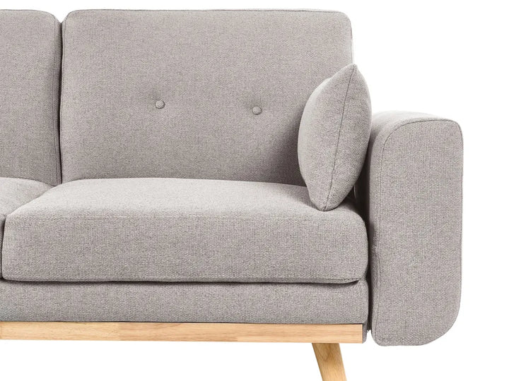 Corner Sofa Bed 3 Seater Fabric Grey Right Hand Reggis
