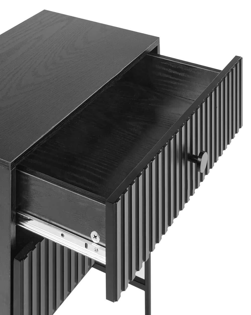 2 Drawer Bedside Table Black Mamata