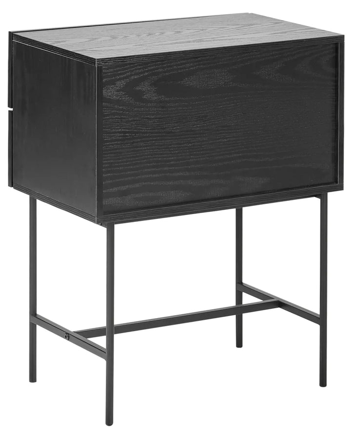 2 Drawer Bedside Table Black Mamata