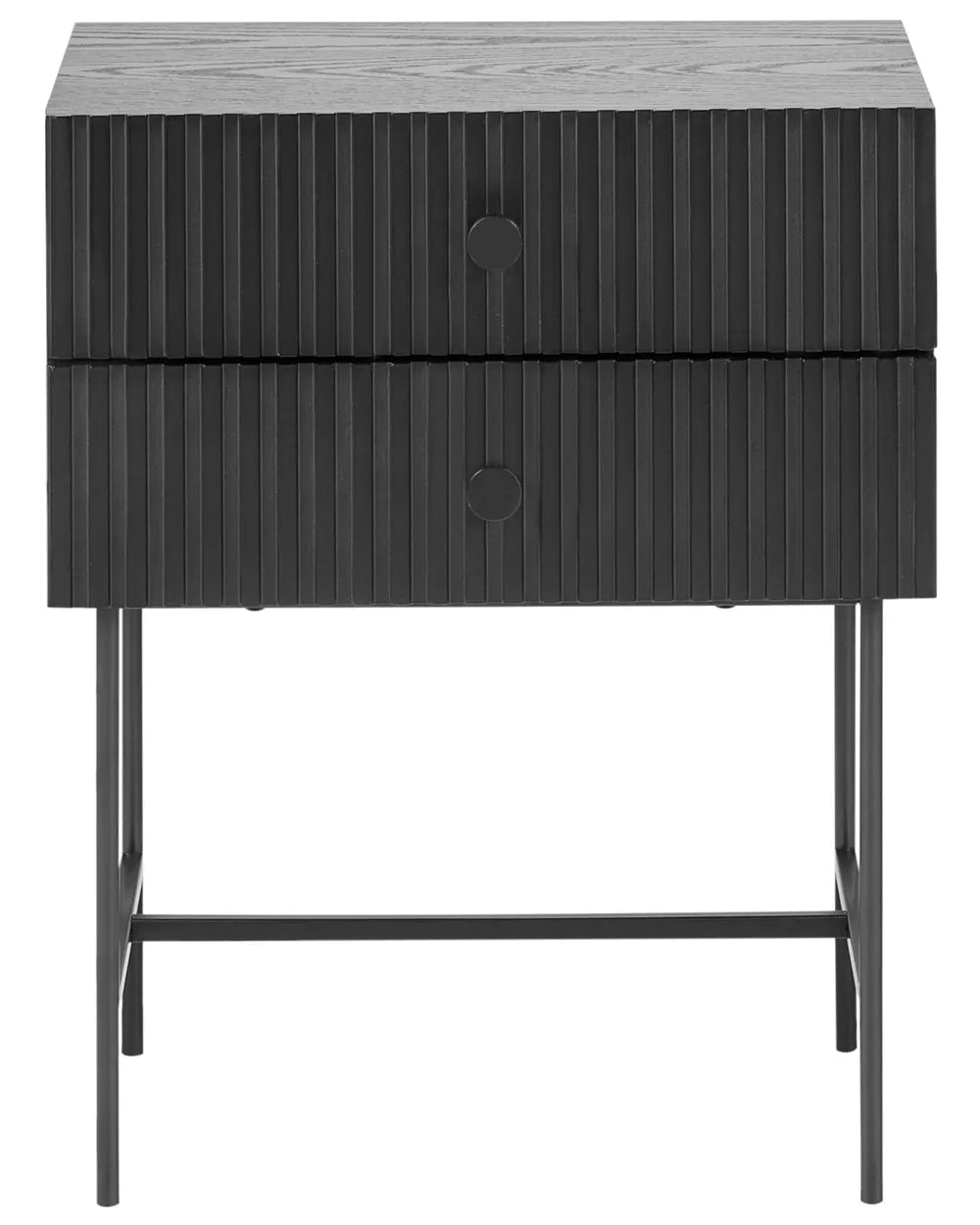 2 Drawer Bedside Table Black Mamata