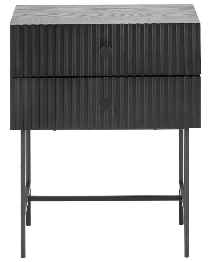 2 Drawer Bedside Table Black Mamata