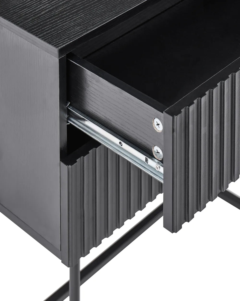 2 Drawer Bedside Table Black/ Gold Mamata
