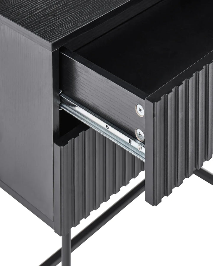 2 Drawer Bedside Table Black/ Gold Mamata