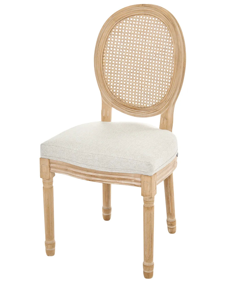 Set of 2 Chairs Wood Light Brown/ Beige Ebbert