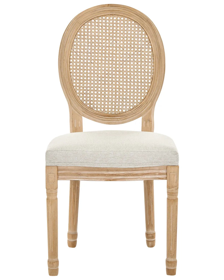 Set of 2 Chairs Wood Light Brown/ Beige Ebbert