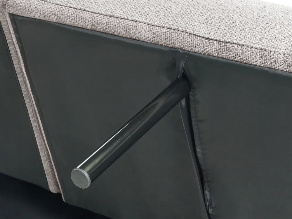 Corner Sofa Bed 3 Seater Fabric Grey Left Hand Reggis