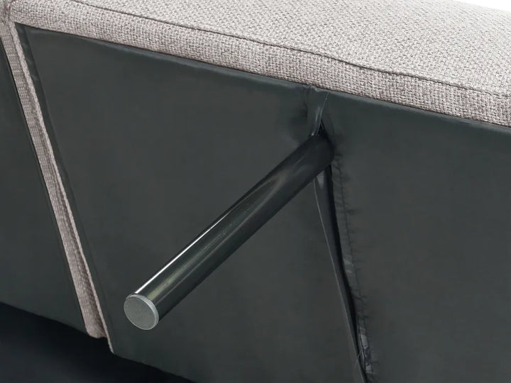 Corner Sofa Bed 3 Seater Fabric Grey Left Hand Reggis