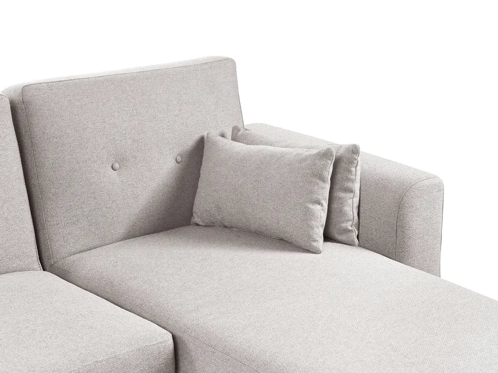 Corner Sofa Bed 3 Seater Fabric Grey Left Hand Reggis