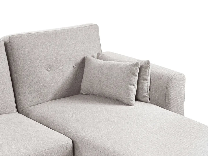 Corner Sofa Bed 3 Seater Fabric Grey Left Hand Reggis