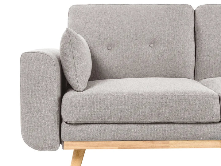 Corner Sofa Bed 3 Seater Fabric Grey Left Hand Reggis