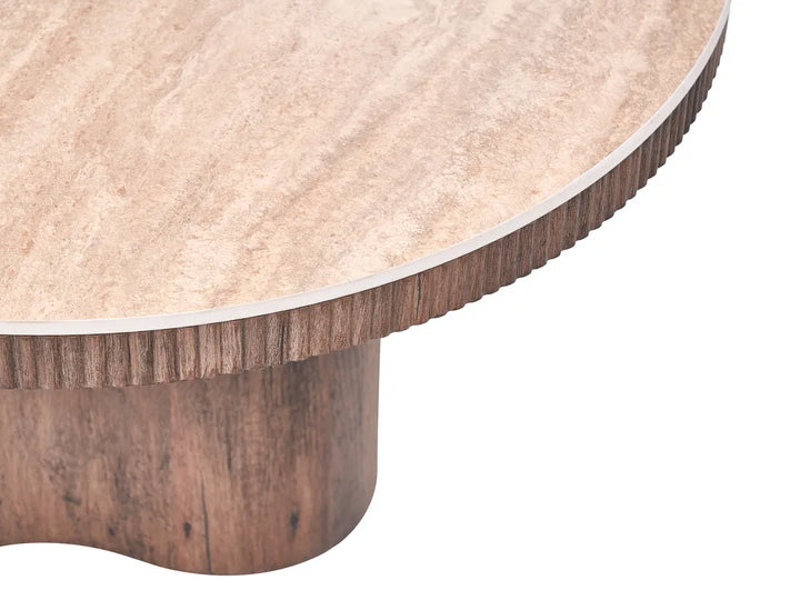 Coffee Table Travertine Effect Brown Reyes