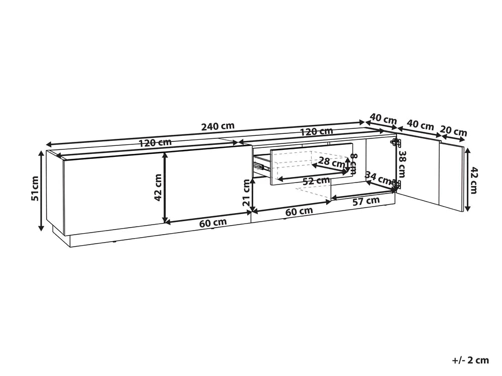 TV Stand Light Brown/ Black Abbie