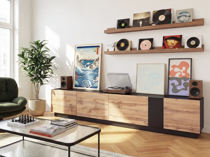 TV Stand Light Brown/ Black Abbie