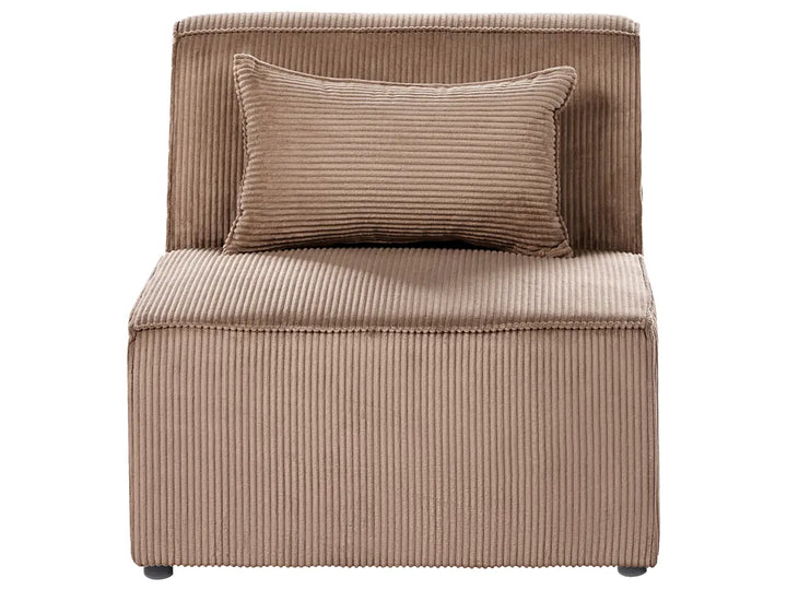 Modular Corner Sofa 4 Seater Right Hand Sand Beige Corduroy with Ottoman Ilkeston