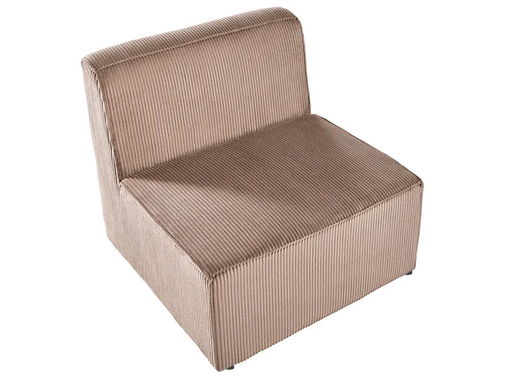 Modular Corner Sofa 4 Seater Right Hand Sand Beige Corduroy with Ottoman Ilkeston