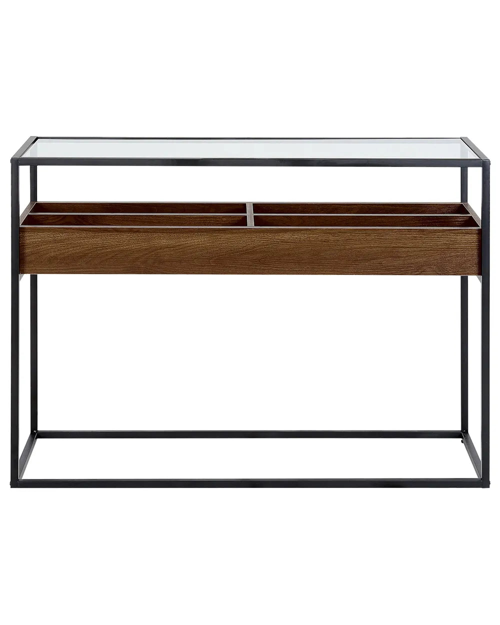 Modern glass-top console table