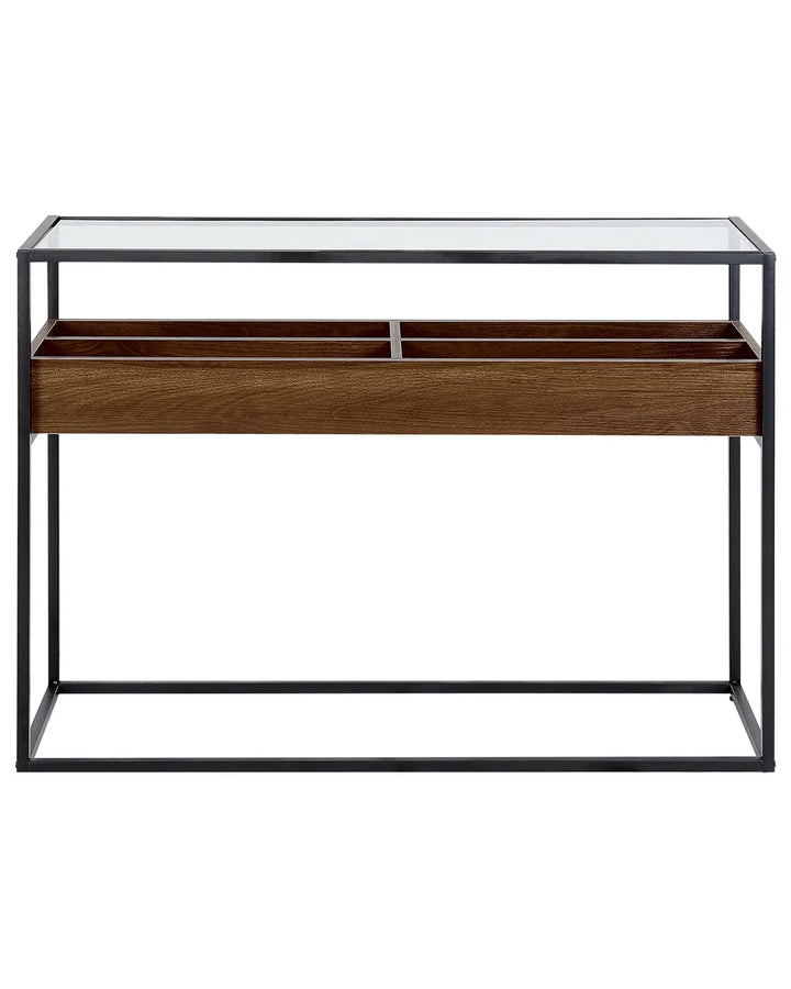 Modern glass-top console table