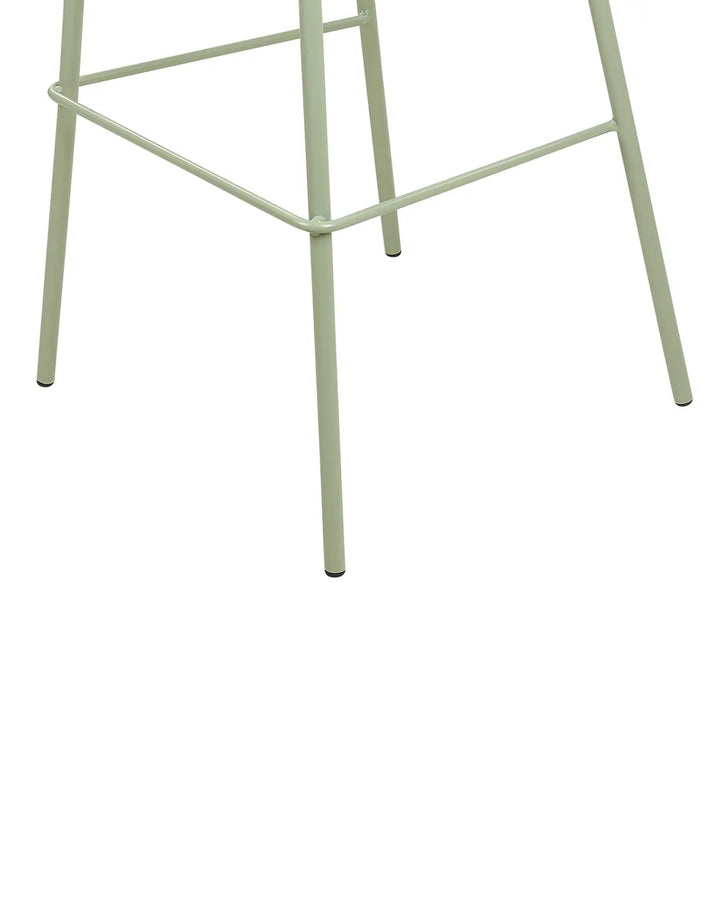Set of 4 Bar Chairs Light Green Healey