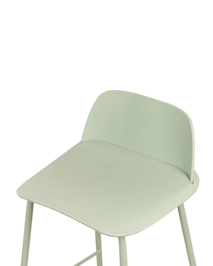 Set of 4 Bar Chairs Light Green Healey