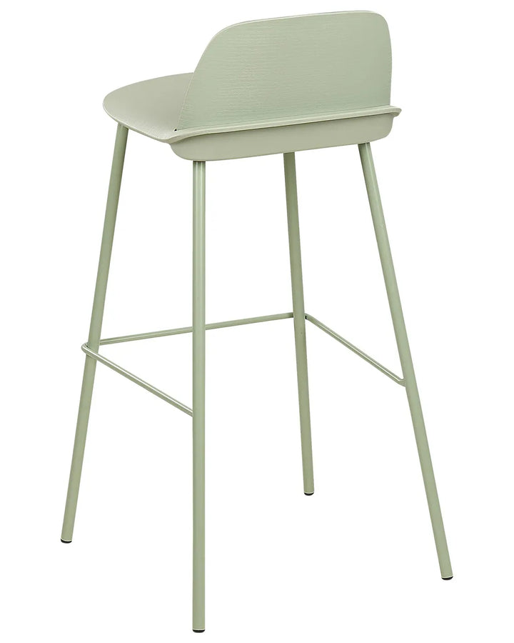 Set of 4 Bar Chairs Light Green Healey
