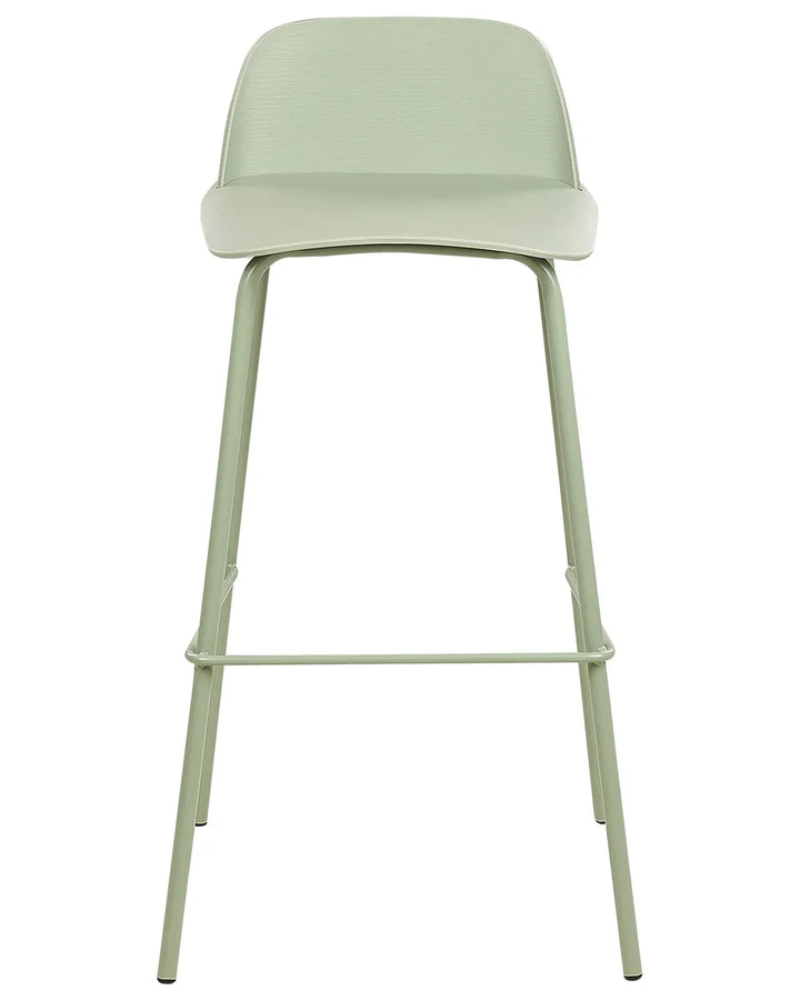 Set of 4 Bar Chairs Light Green Healey