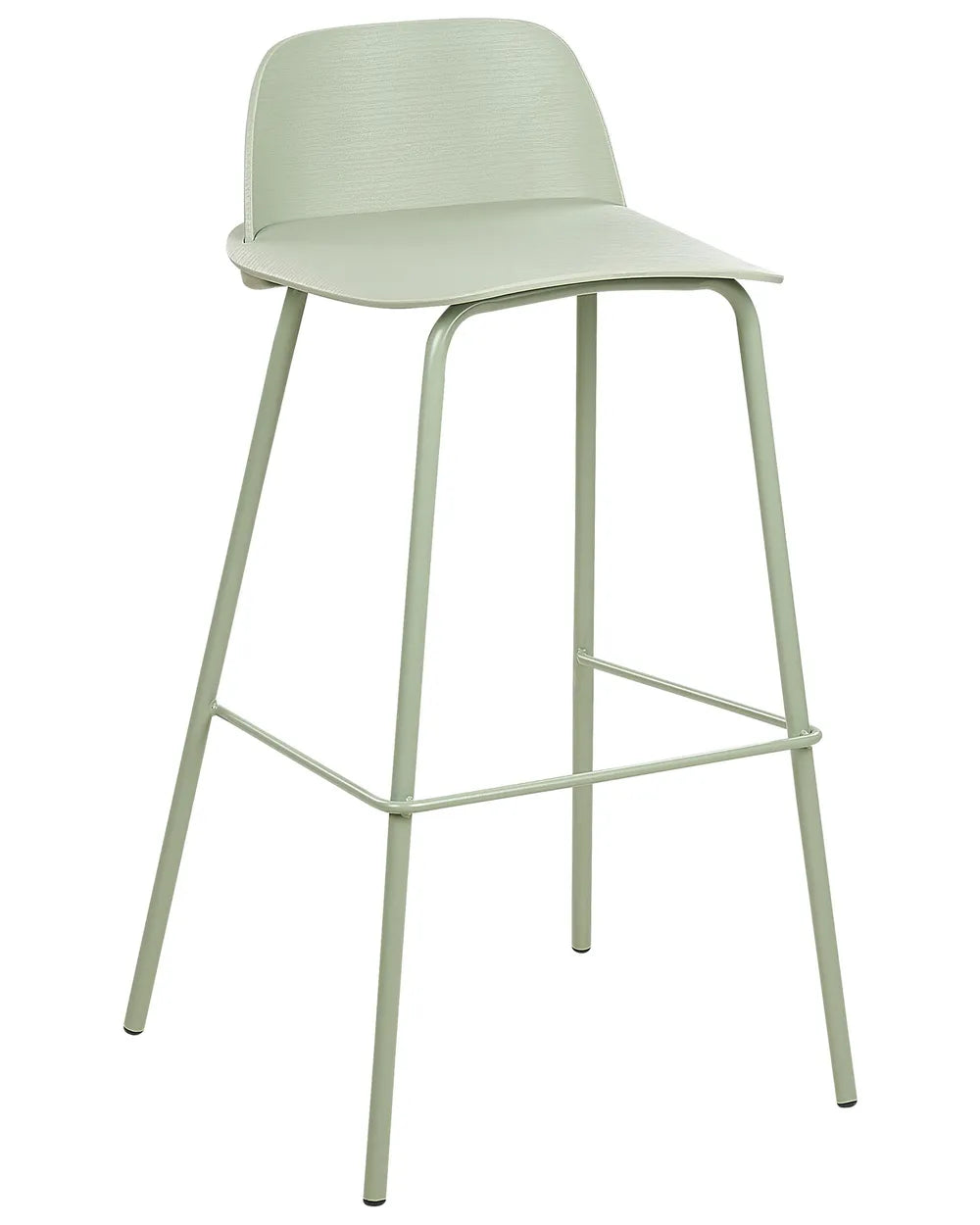 Light green bar stool with a white background
