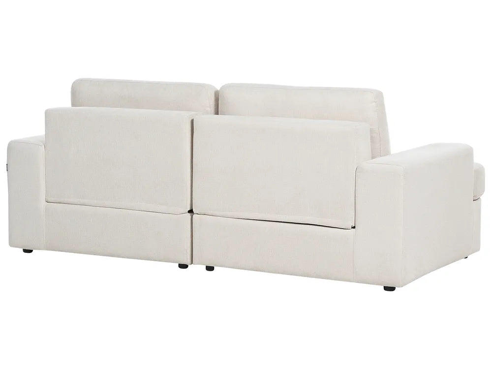 Living Room Set 4 Seater Fabric Light Beige Milnor