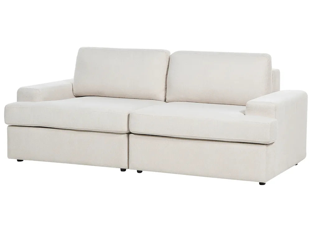 Living Room Set 4 Seater Fabric Light Beige Milnor