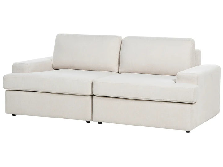 Living Room Set 4 Seater Fabric Light Beige Milnor